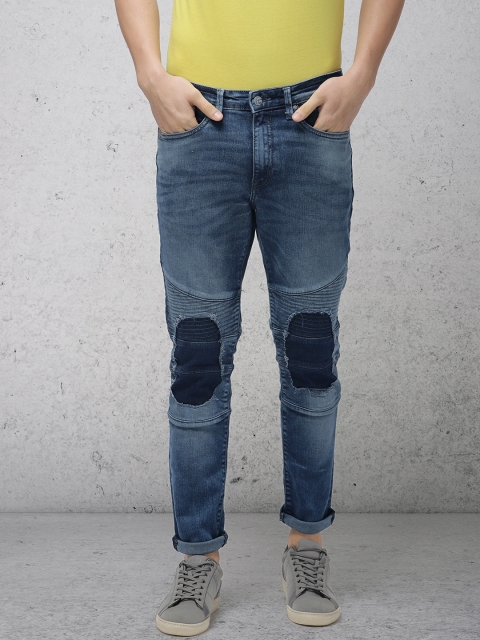 

Ecko Unltd Men Blue Slim Tapered Fit Mid-Rise Low Distress Stretchable Jeans