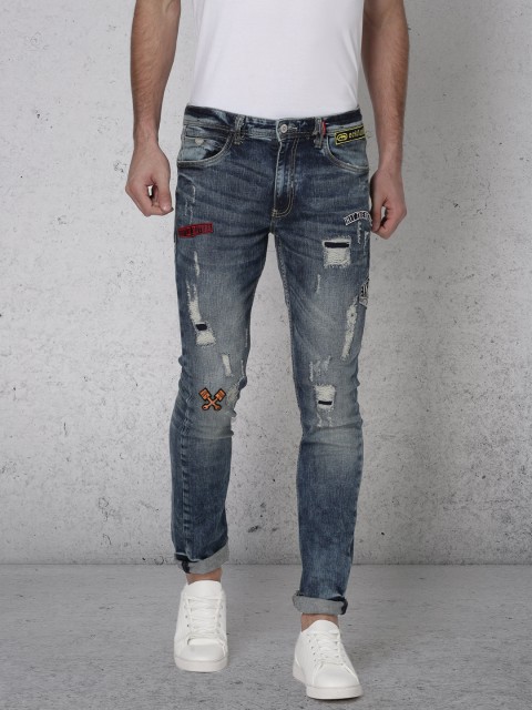 

Ecko Unltd Men Blue Slim Fit Mid-Rise Mildly Distressed Stretchable Jeans
