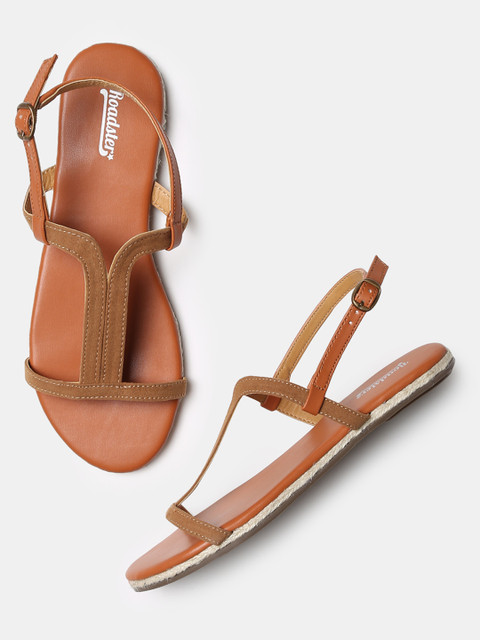 

Roadster Women Tan Solid Synthetic Open Toe Flats