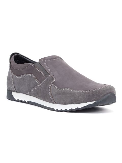 

Bata Men Taupe Leather Slip-On Sneakers