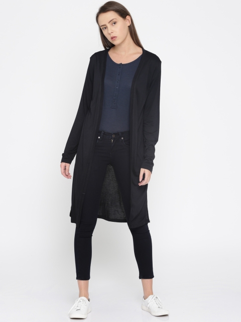 

DressBerry Black Solid Open Front Shrug