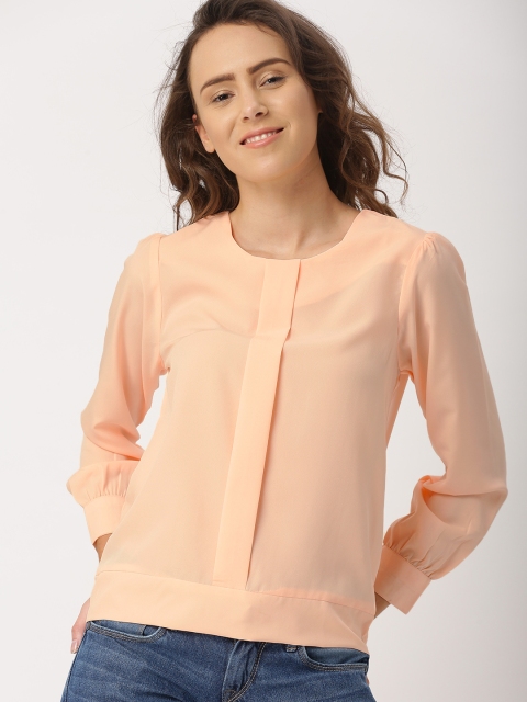 

DressBerry Women Peach Solid Top