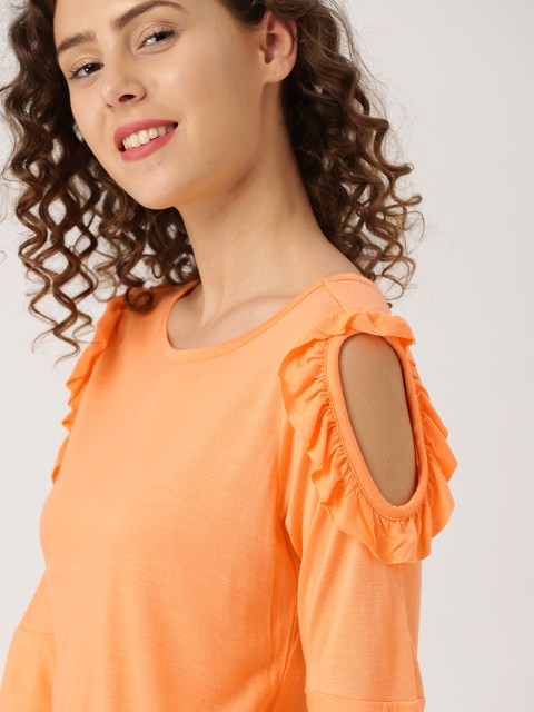

DressBerry Women Orange Solid Top