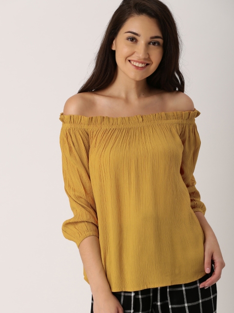 

Dressberry Women Mustard Solid Top