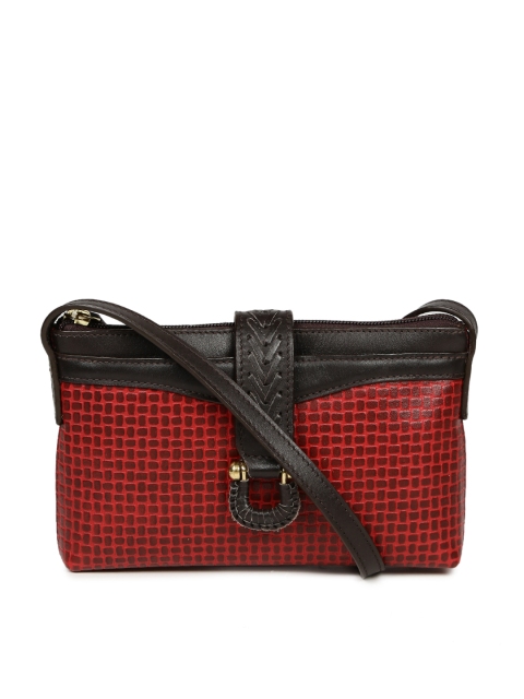 Hidesign Red & Brown Textured Sling Bag available at myntra for Rs.1747