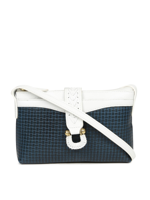 

Hidesign Blue & White Textured Sling Bag