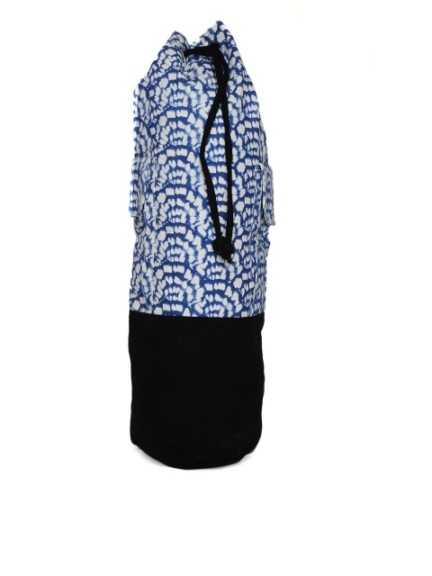 

FOREVER 21 Women Off-White & Blue Printed Backpack