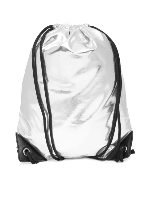 

FOREVER 21 Women Silver-Toned Solid Backpack