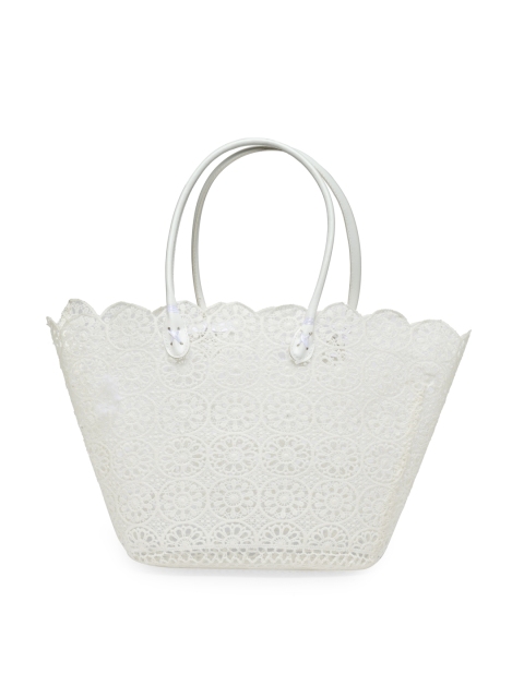 

FOREVER 21 White Self Design Tote Bag