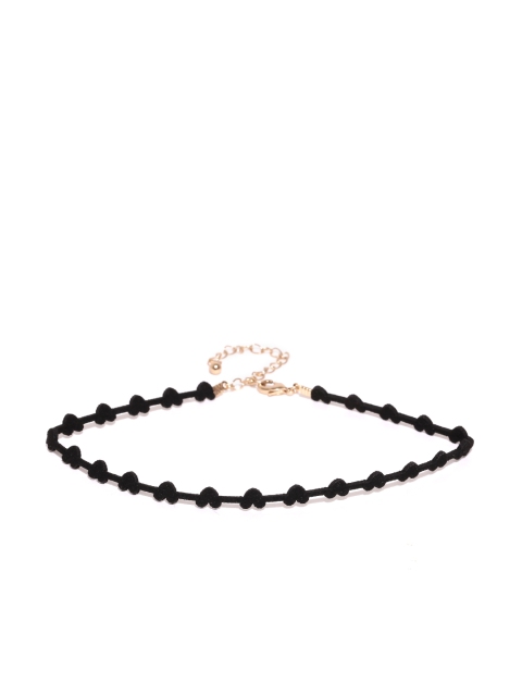 

FOREVER 21 Black Synthetic Heart-Shaped Choker Necklace