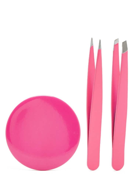 

FOREVER 21 Pink Set of 2 Tweezers & Mirror Set