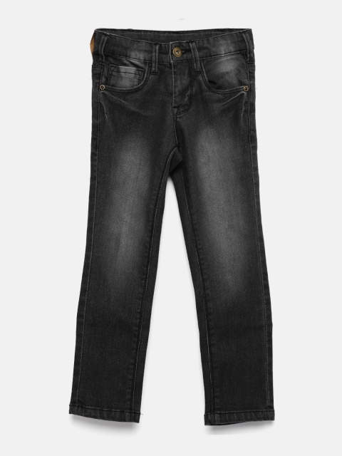 

YK Boys Charcoal Black Regular Fit Mid-rise Jeans