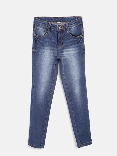 

YK Boys Navy Mid-Rise Clean Look Stretchable Jeans, Navy blue