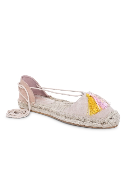 

FOREVER 21 Women Beige Solid Tasselled Espadrille Flats