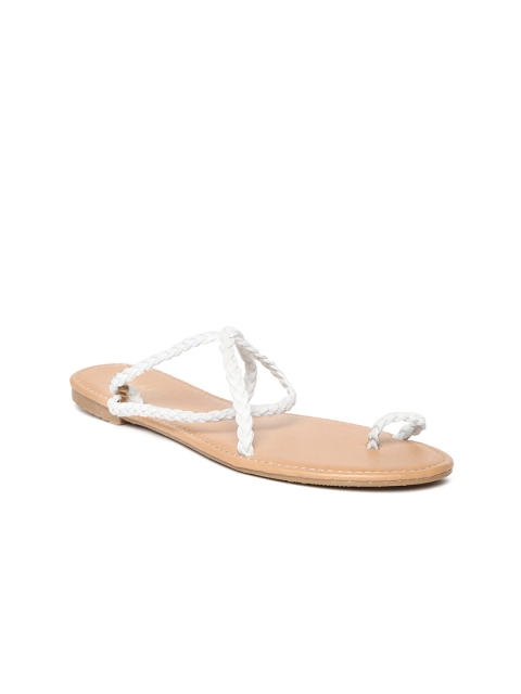 

FOREVER 21 Women Off-White Braided One Toe Flats