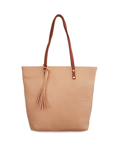 

Toteteca Peach-Coloured Striped Shoulder Bag