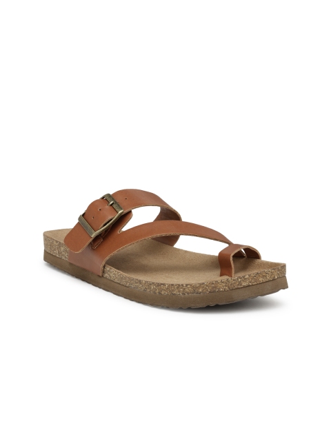 

FOREVER 21 Women Brown Solid Synthetic One Toe Flats