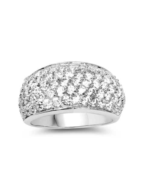 

Johareez .925 Sterling Silver Cluster Ring with 5.26CTW Cubic Zirconia Stones