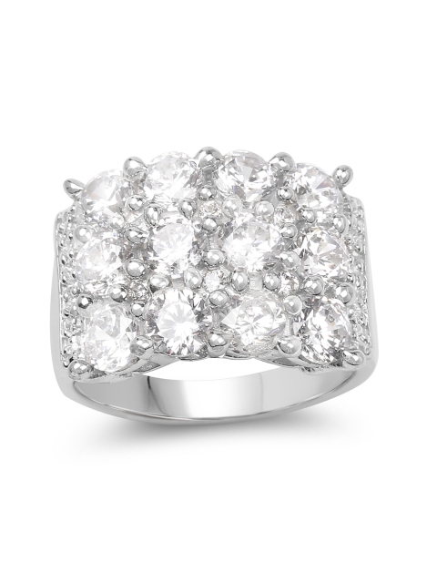 

Johareez .925 Sterling Silver Cluster Ring with 5.56CTW Cubic Zirconia Stones