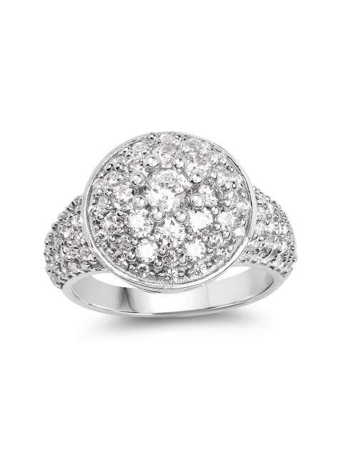 

Johareez White Sterling Silver Cluster Ring with 3.28CTW Cubic Zirconia