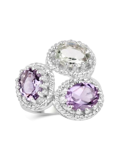 

Johareez .925 Sterling Silver Ring with 5.30CTW Multi Amethyst