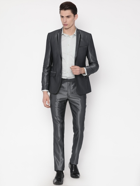 

Parx Grey Single-Breasted Urban Fit Formal Suit