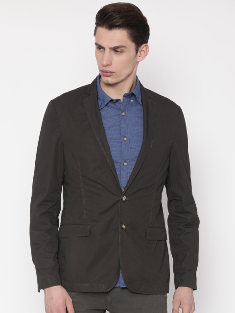 

Parx Grey Slim Fit Single-Breasted Casual Blazer