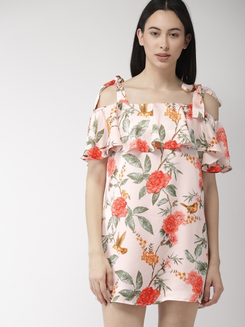 

FOREVER 21 Women Pink Printed A-Line Dress