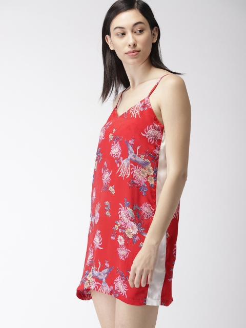 

FOREVER 21 Women Red Printed A-Line Dress