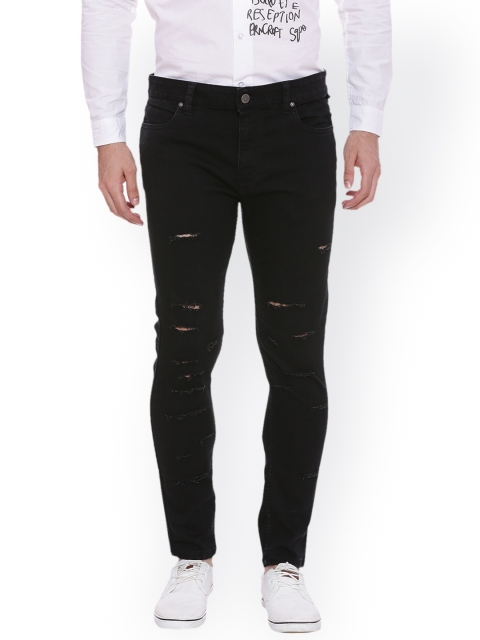 

Blue Saint Men Black Slim Fit Mid-Rise Slash Knee Jeans