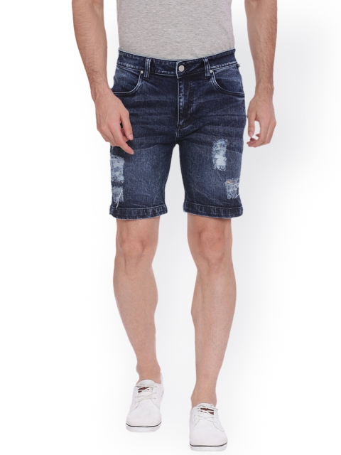 

Blue Saint Men Blue Solid Slim Fit Regular Shorts