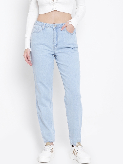

FOREVER 21 Women Blue Mid-Rise Clean Look Jeans