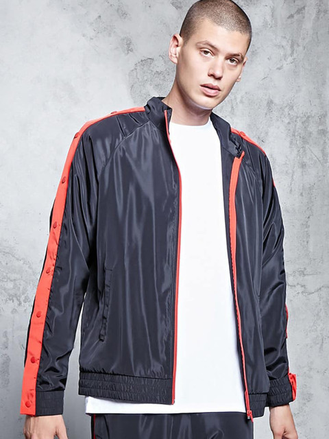 

FOREVER 21 Men Black Solid Bomber Jacket