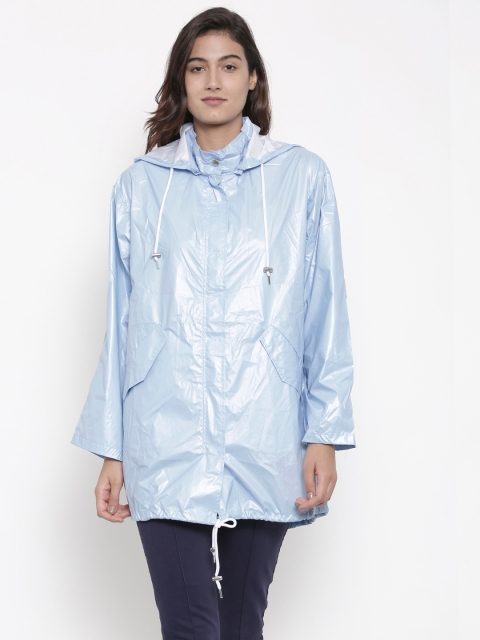 

FOREVER 21 Women Blue Solid Sporty Jacket