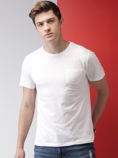 

Mast & Harbour Men White Printed Round Neck T-shirt