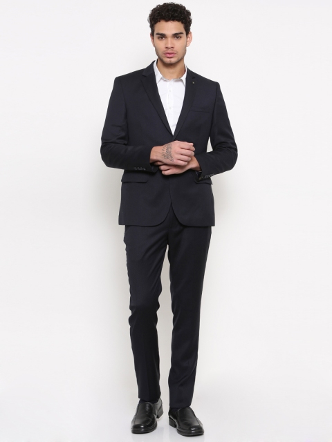 

Parx Navy Urban Fit Single-Breasted Formal Suit, Navy blue