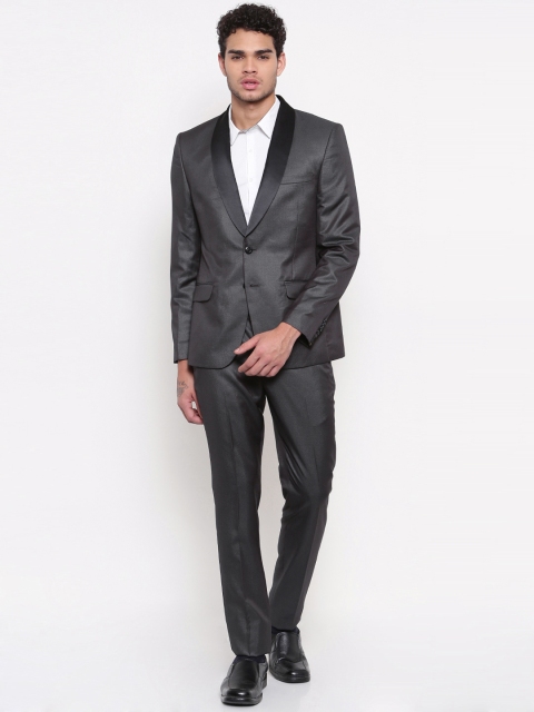 

Parx Men Charcoal Grey Tailored Urban Fit Single-Breasted Party Suit