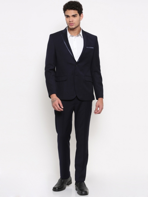 

Parx Navy Urban Fit Single-Breasted Formal Suit, Navy blue