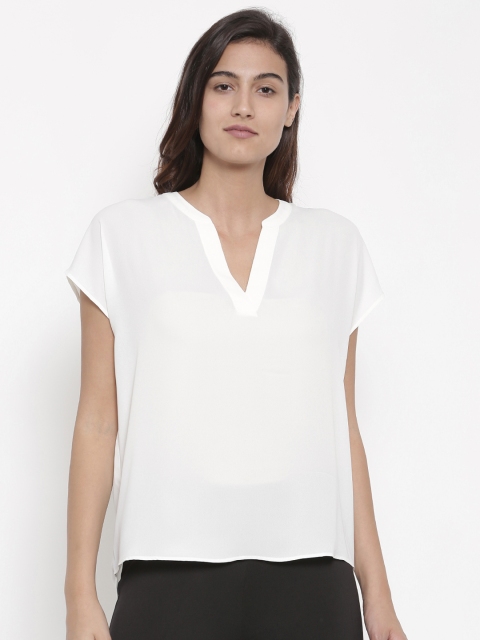 

FOREVER 21 Women Off-White Solid Top