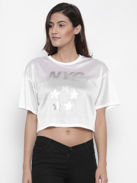 

FOREVER 21 Women White Printed Top