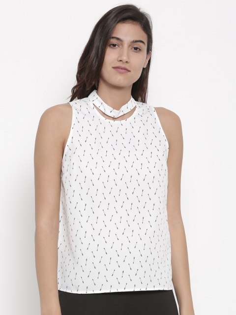 

FOREVER 21 Women White Printed Top