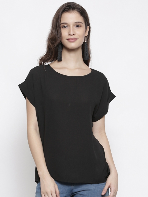 

FOREVER 21 Women Black Solid Top
