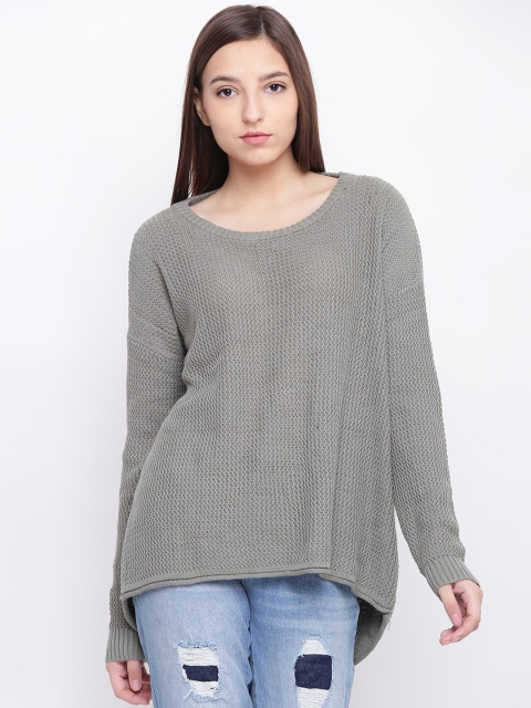

FOREVER 21 Women Olive Green Solid Sweater