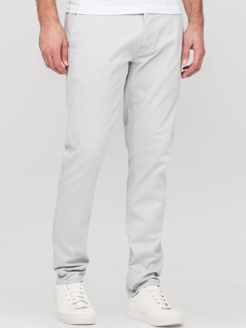 

next Men Grey Skinny Fit Solid Chinos