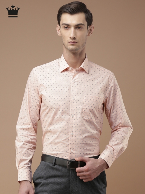

Louis Philippe Men Orange Milano Slim Fit Checked Formal Shirt