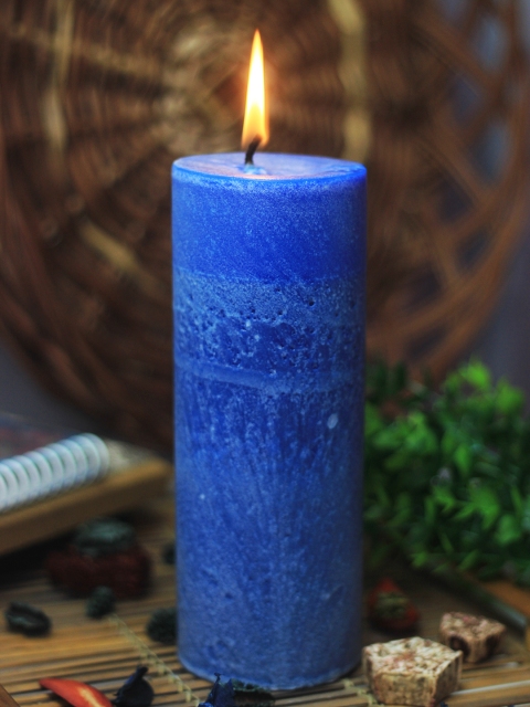 

Soulflower Walk in the Wood Blue Pillar Big Candle