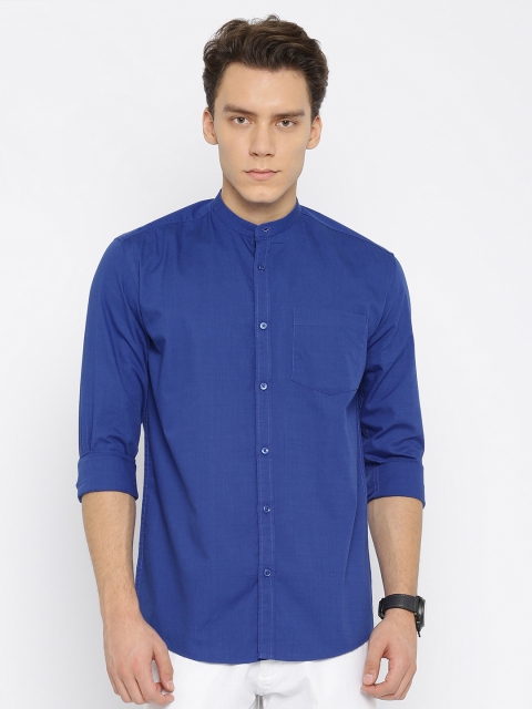 

Independence Men Blue Slim Fit Solid Casual Shirt