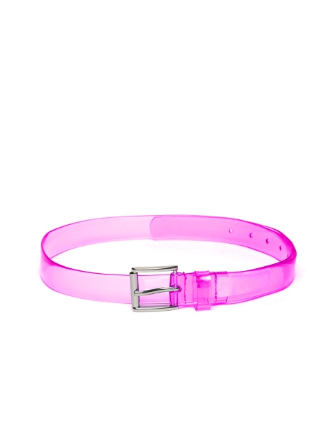 

FOREVER 21 Women Pink Solid Transparent Belt