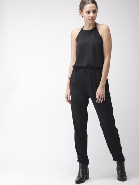 

FOREVER 21 Black Solid Basic Jumpsuit