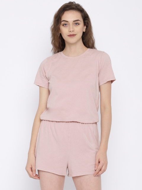 

FOREVER 21 Pink Solid Playsuit